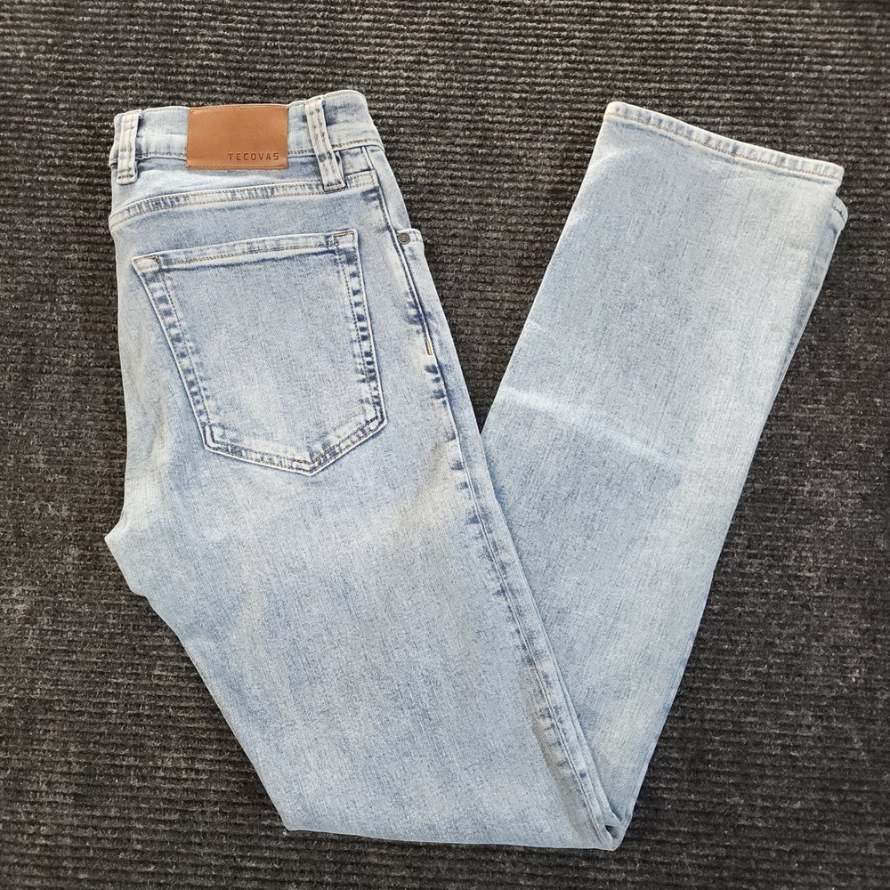 Tecovas Mens Slim Jeans 31x32 Light Blue Stretch Denim Western Cowboy